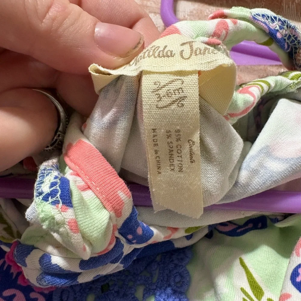 Matilda Jane Floral Diaper Cover with Blue and Pink